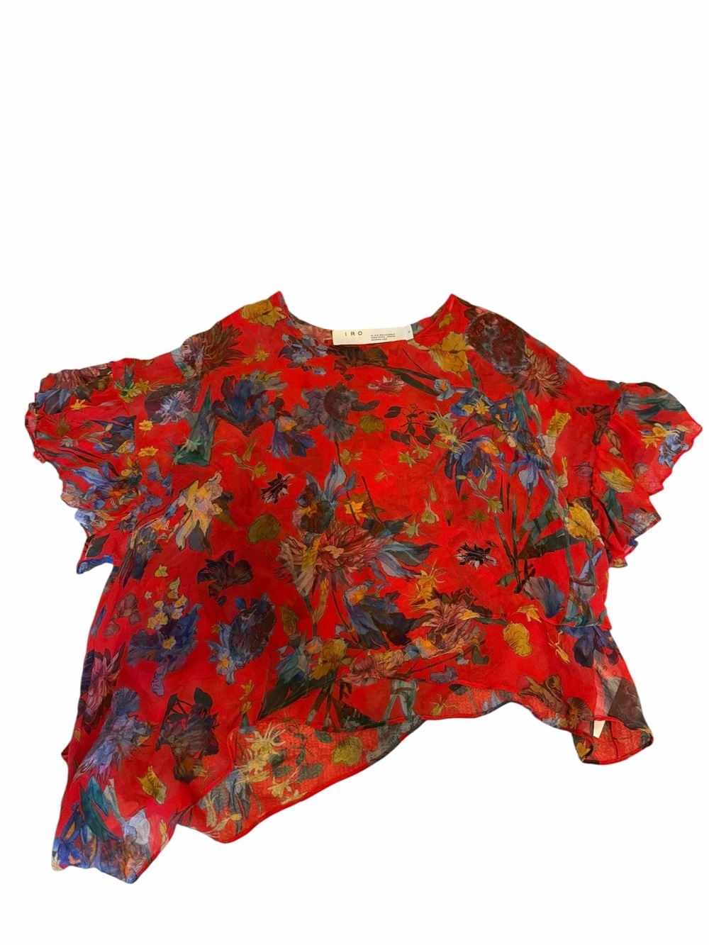 IRO Paris Floral Print Silk Georgette Blouse Size 34 - Picture 3 of 5